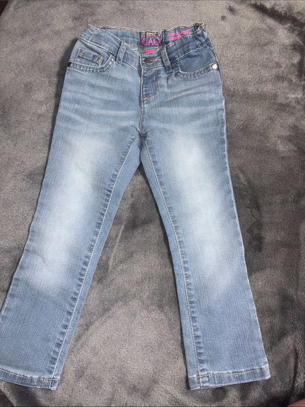Kids Light Wash Straight Jeans - Blue